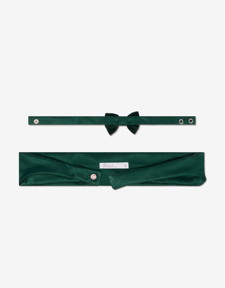 Boys Velvet Bow Tie in Green