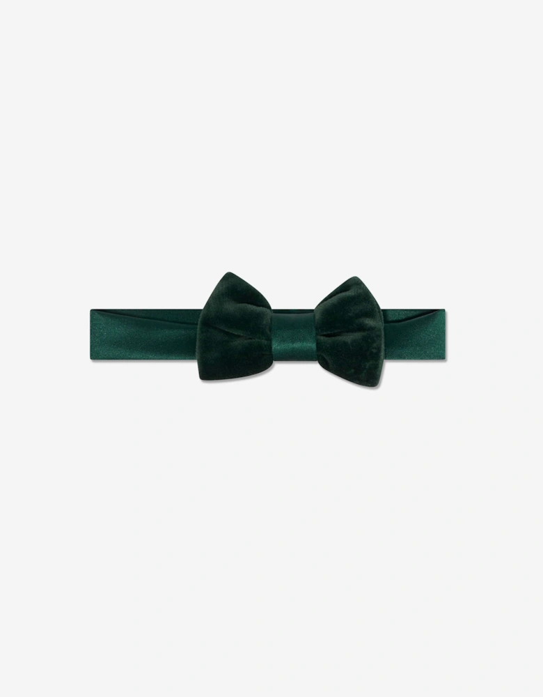 Boys Velvet Bow Tie in Green