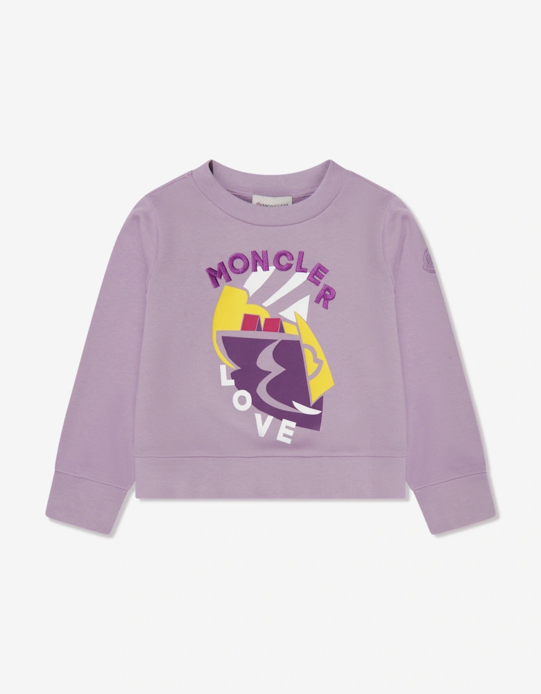 Enfant Girls Graphic Print Sweatshirt in Lilac