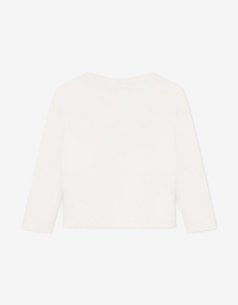Billieblush Girls Long Sleeve Heart T-Shirt in Ivory