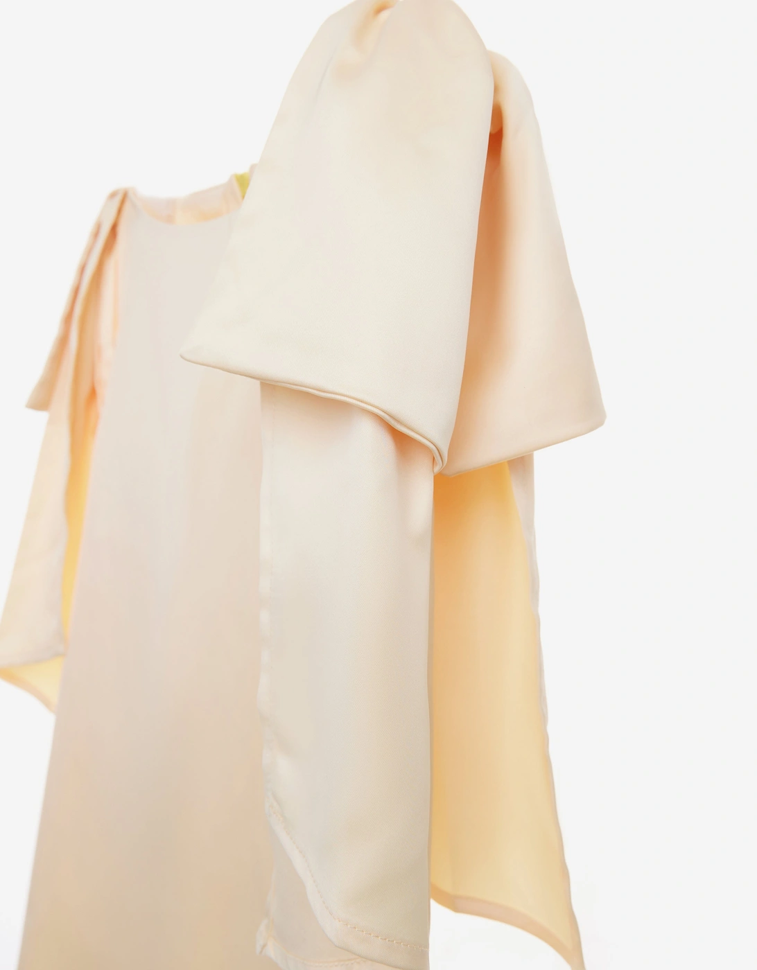 BCBG Girls Bow Sleeve Satin Dress in Yellow
