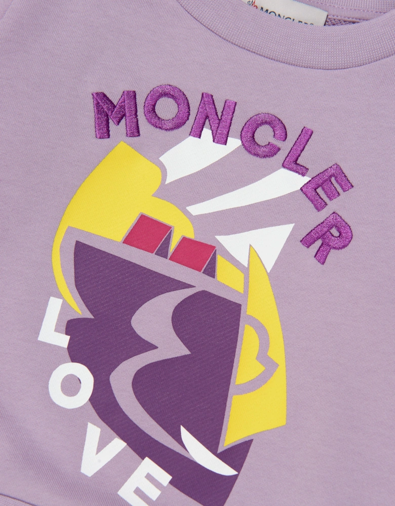 Enfant Girls Graphic Print Sweatshirt in Lilac