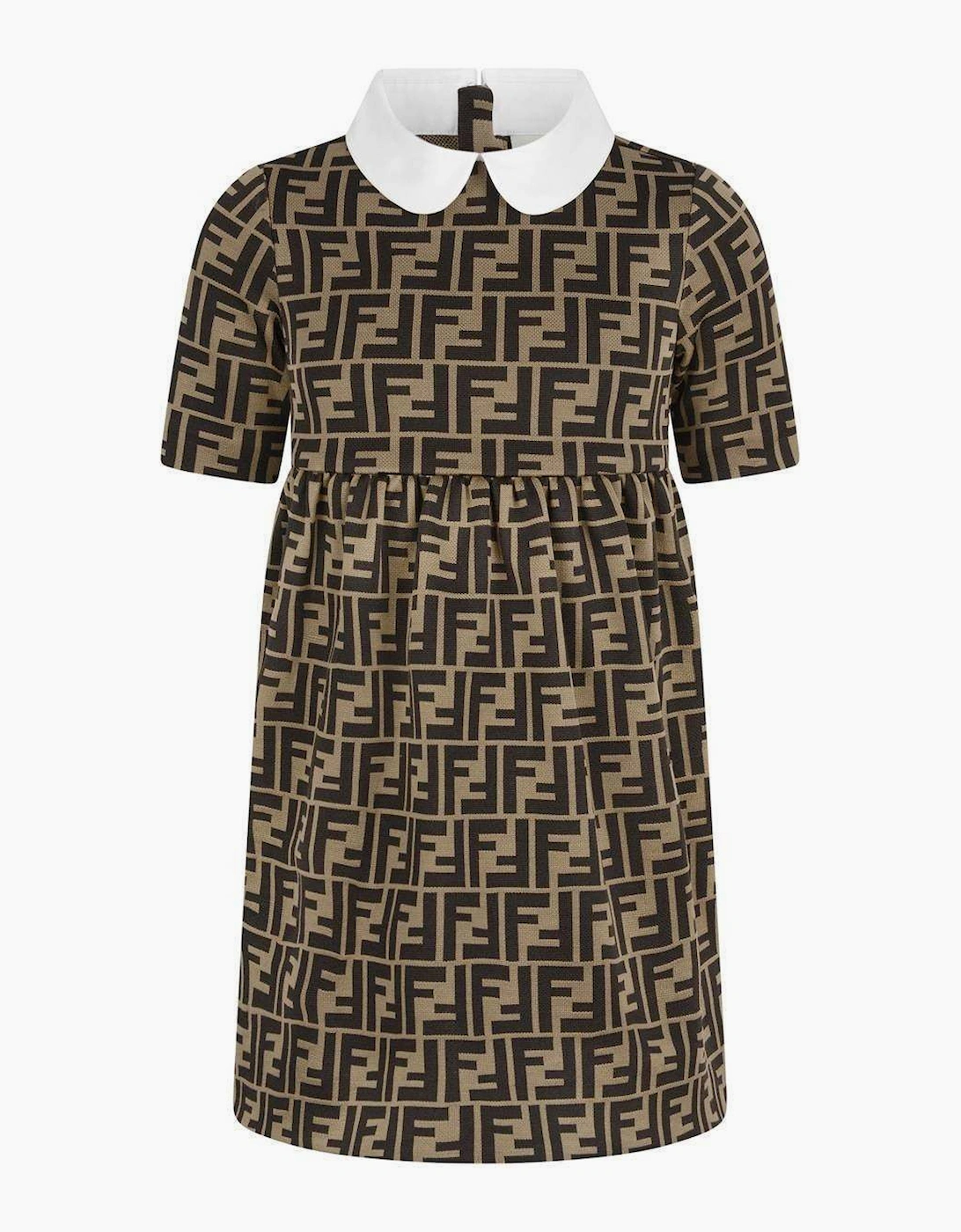 Fendi Girls Brown Ff Logo Dress In - : 5 Years Size 5 Yrs Kids