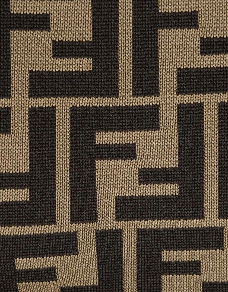 Girls FF Logo Dress in Brown