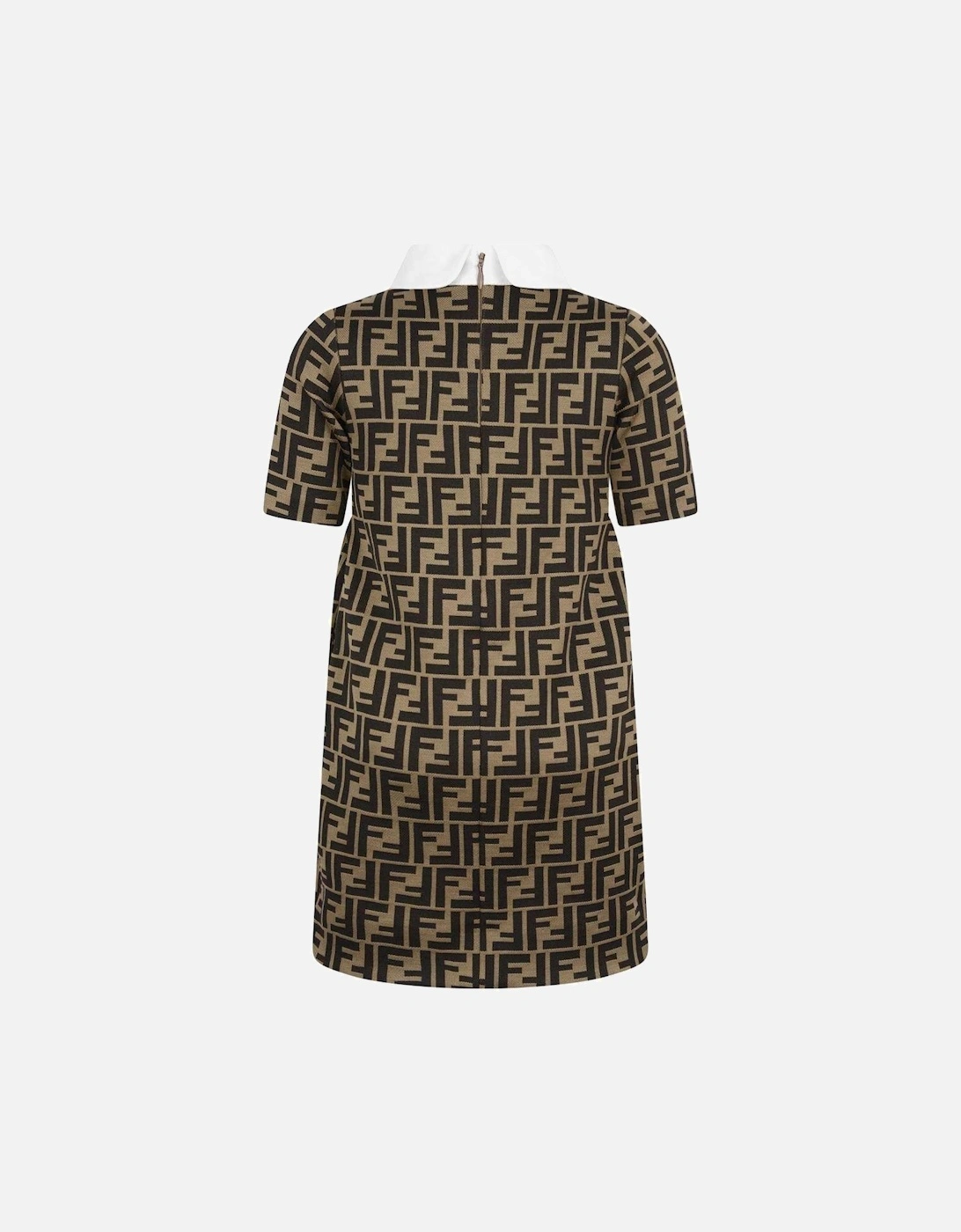 Girls FF Logo Dress in Brown