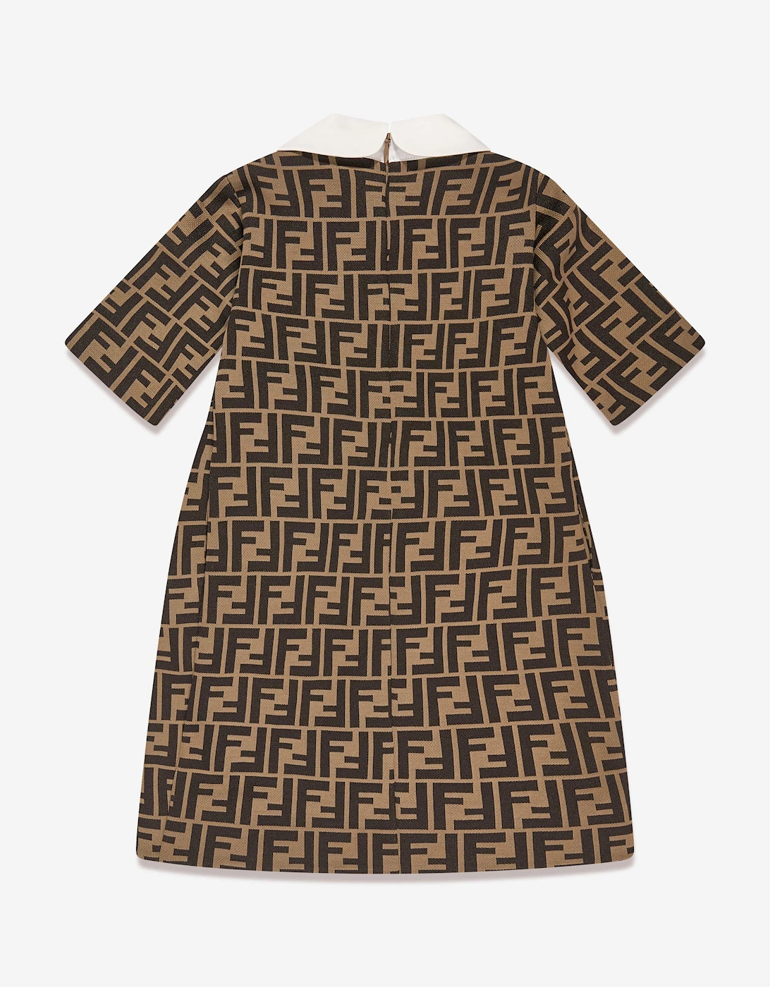 Girls FF Logo Dress in Brown