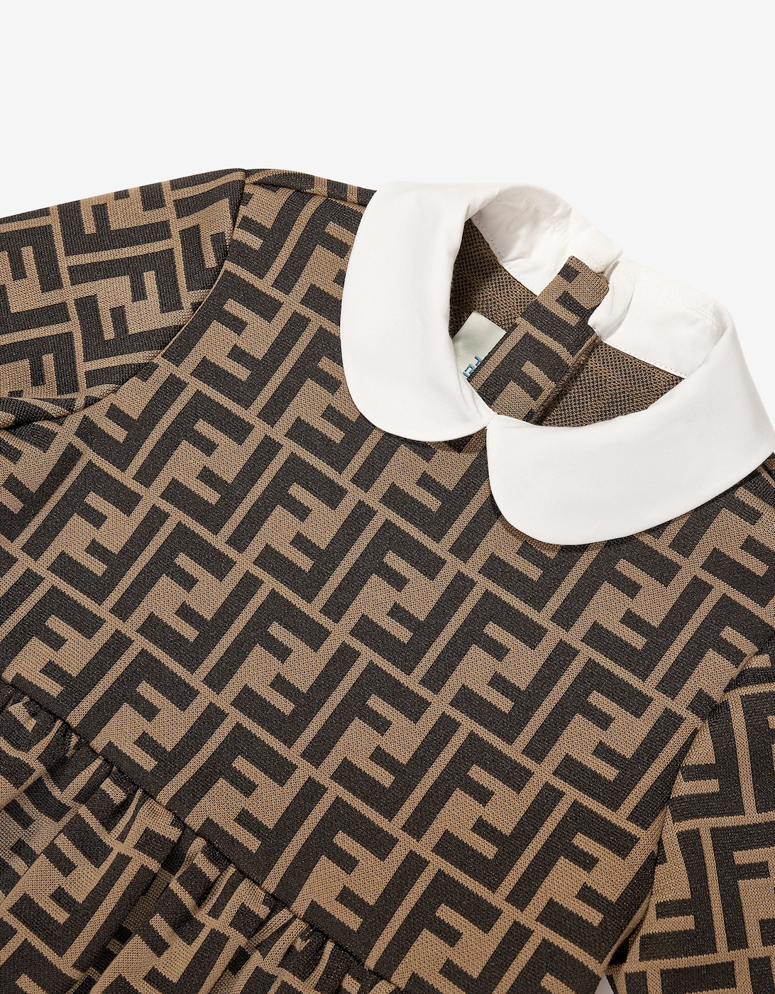 Girls FF Logo Dress in Brown