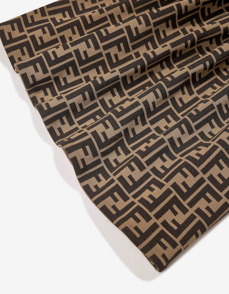 Girls FF Logo Dress in Brown