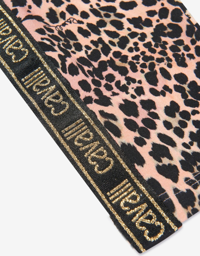 Girls Cotton Leopard Print Leggings