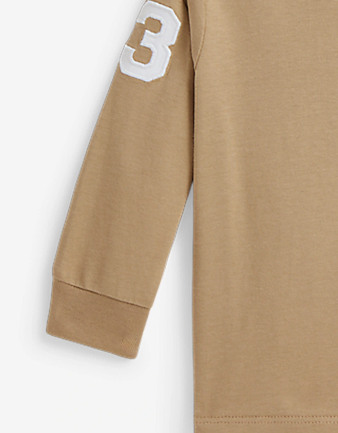 Baby Boys Long Sleeve Logo T-Shirt in Beige