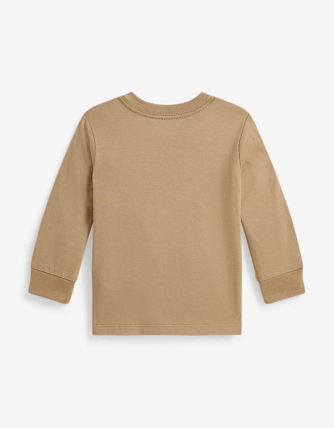 Baby Boys Long Sleeve Logo T-Shirt in Beige