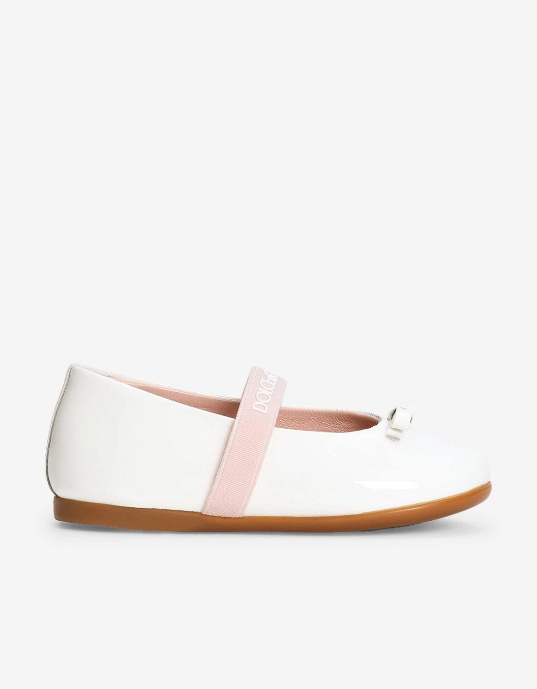Girls Patent Leather Ballerinas in White, 5 of 4