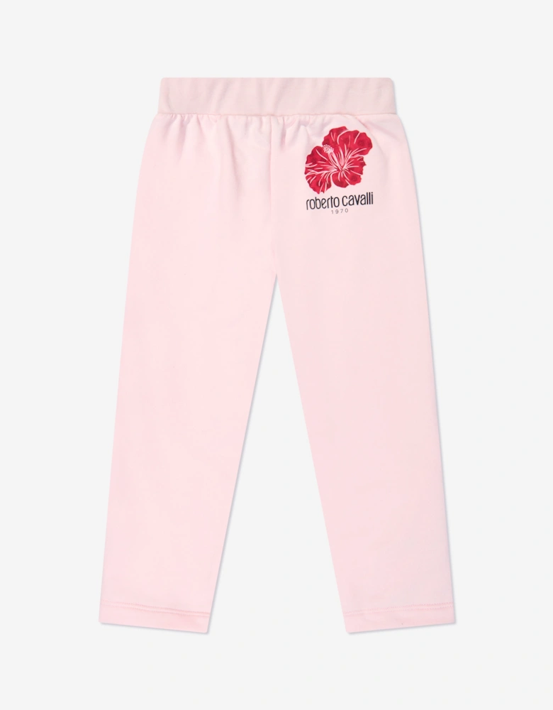 Girls Flower Joggers in Pink