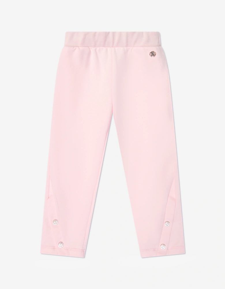 Girls Flower Joggers in Pink