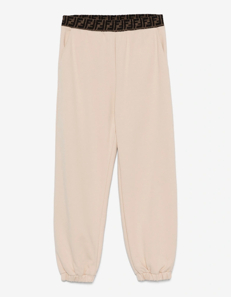 Kid FF Logo Joggers in Beige