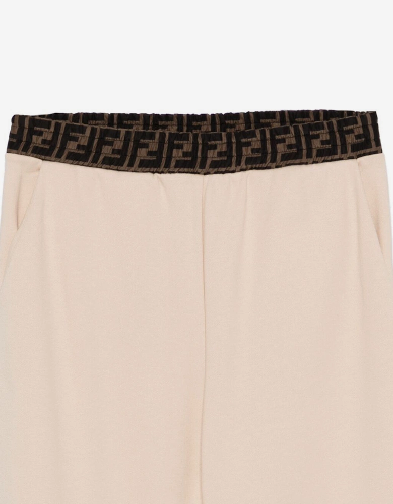 Kid FF Logo Joggers in Beige