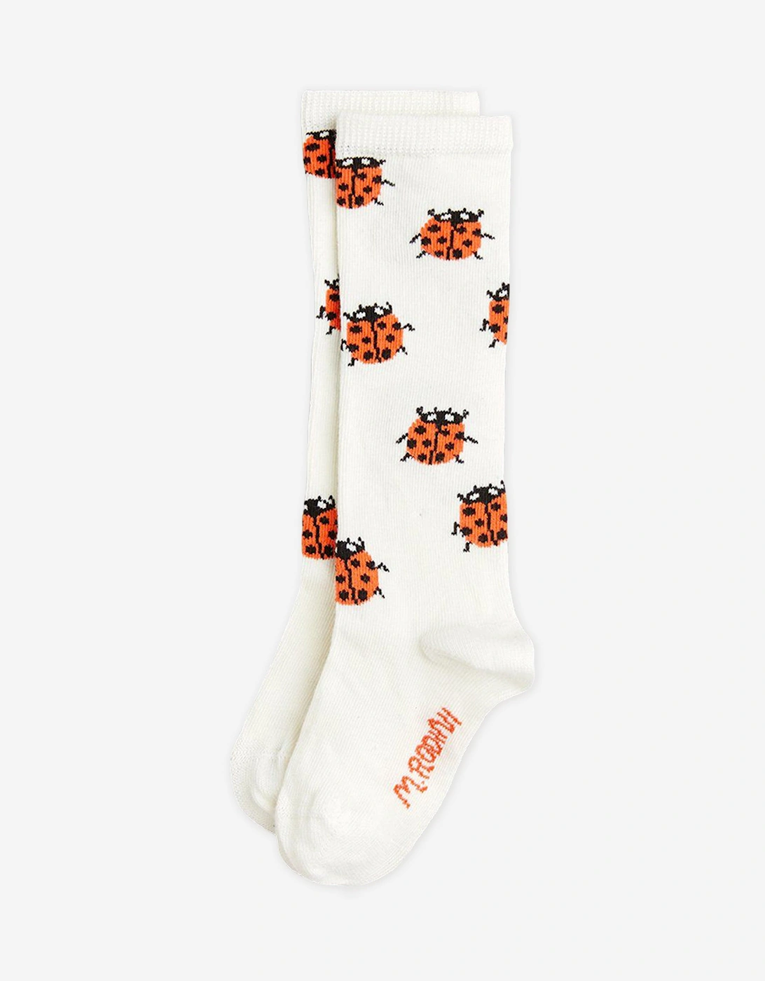 Girls Ladybugs Knee-High Socks in White, 5 of 4