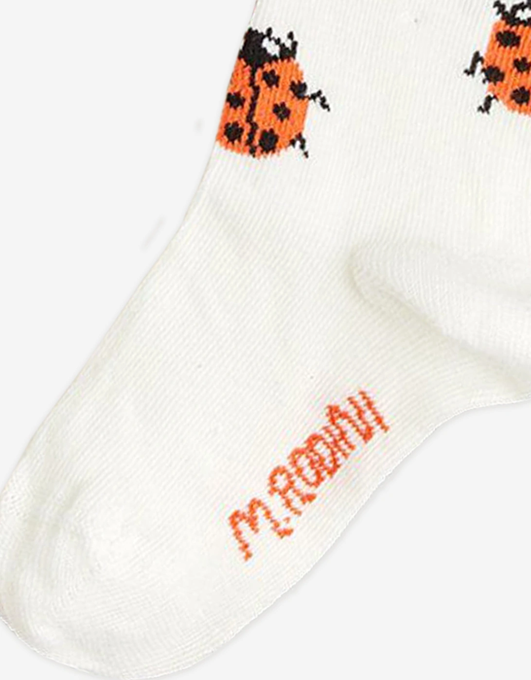 Girls Ladybugs Knee-High Socks in White