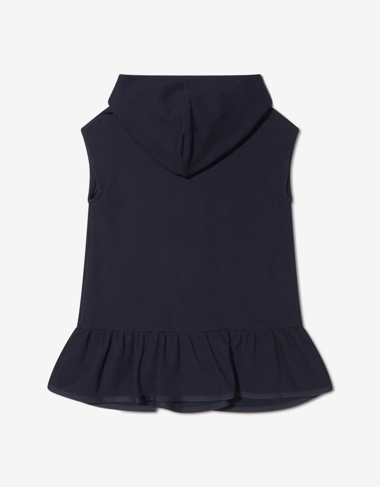 Enfant Girls Sleeveless Hooded Dress in Navy