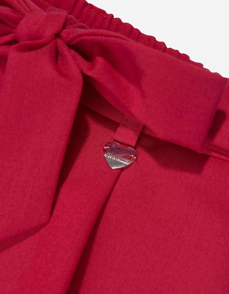 Girls Sash Belt Shorts in Red