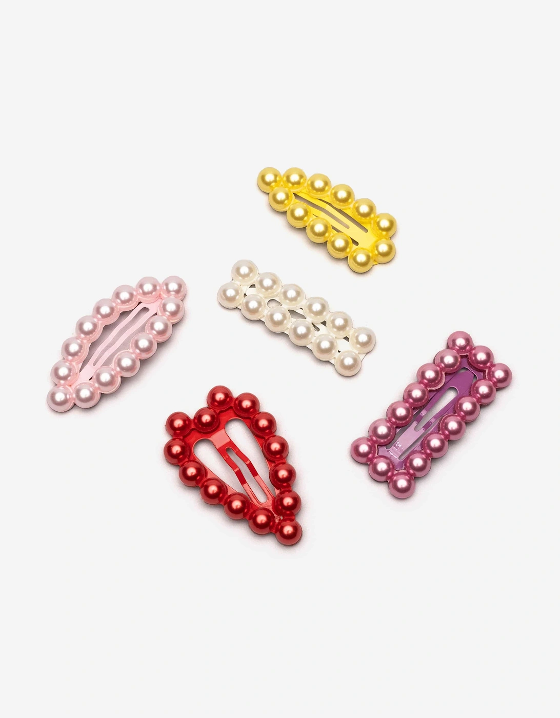 Girls Chit Chat Pearl Snap Clips in Multicolour, 5 of 4