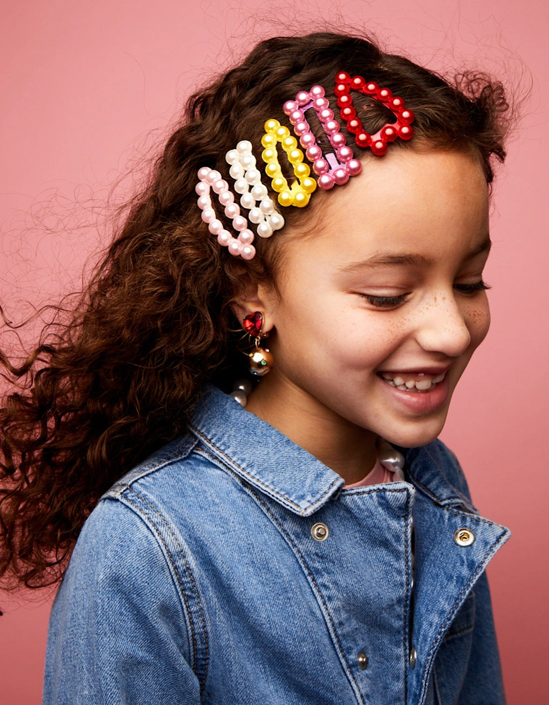 Girls Chit Chat Pearl Snap Clips in Multicolour