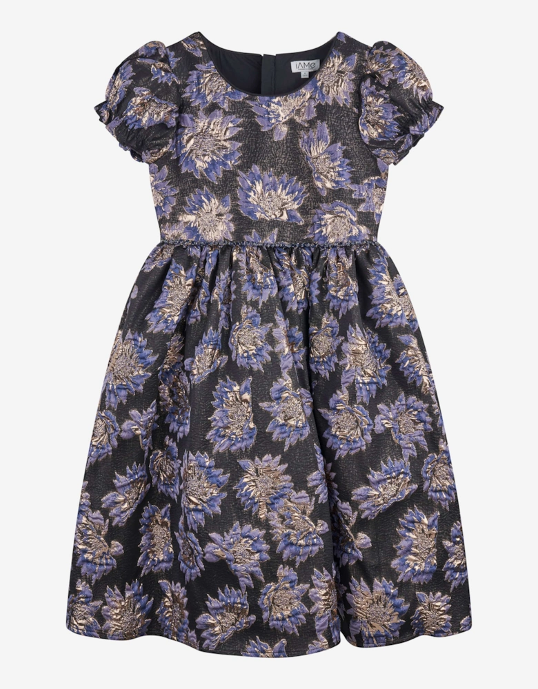 Girls All Over Print Dress in Black