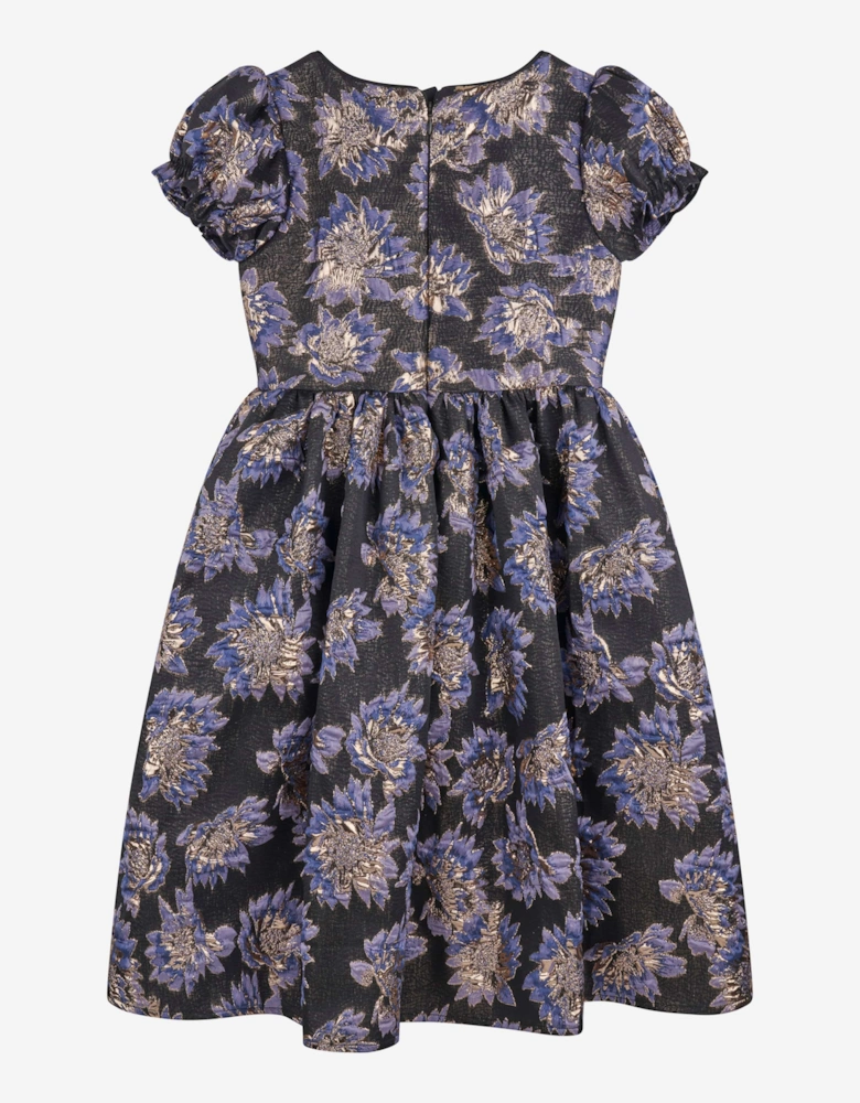 Girls All Over Print Dress in Black