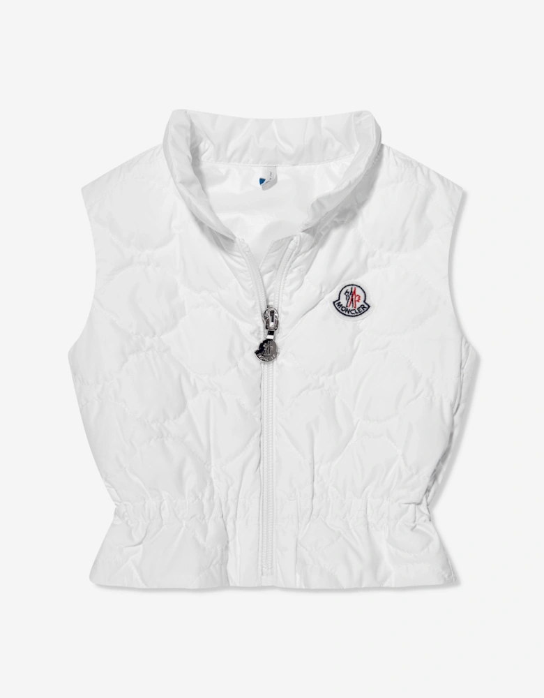 Enfant Baby Girls Down Padded Ambertine Gilet in White