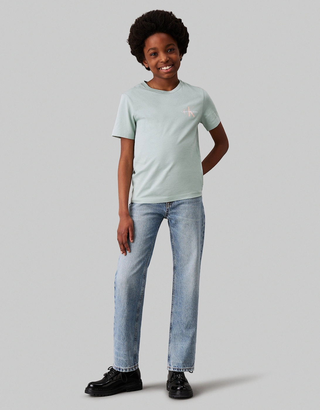 Kids Chest Monogram T-Shirt in Green