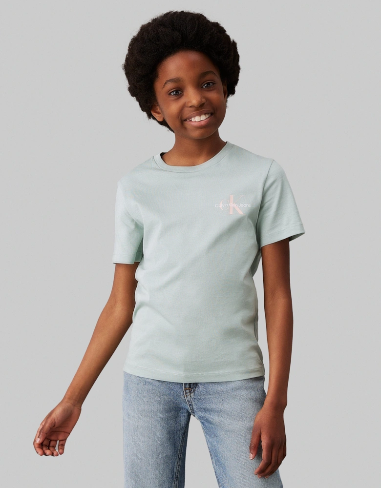 Kids Chest Monogram T-Shirt in Green
