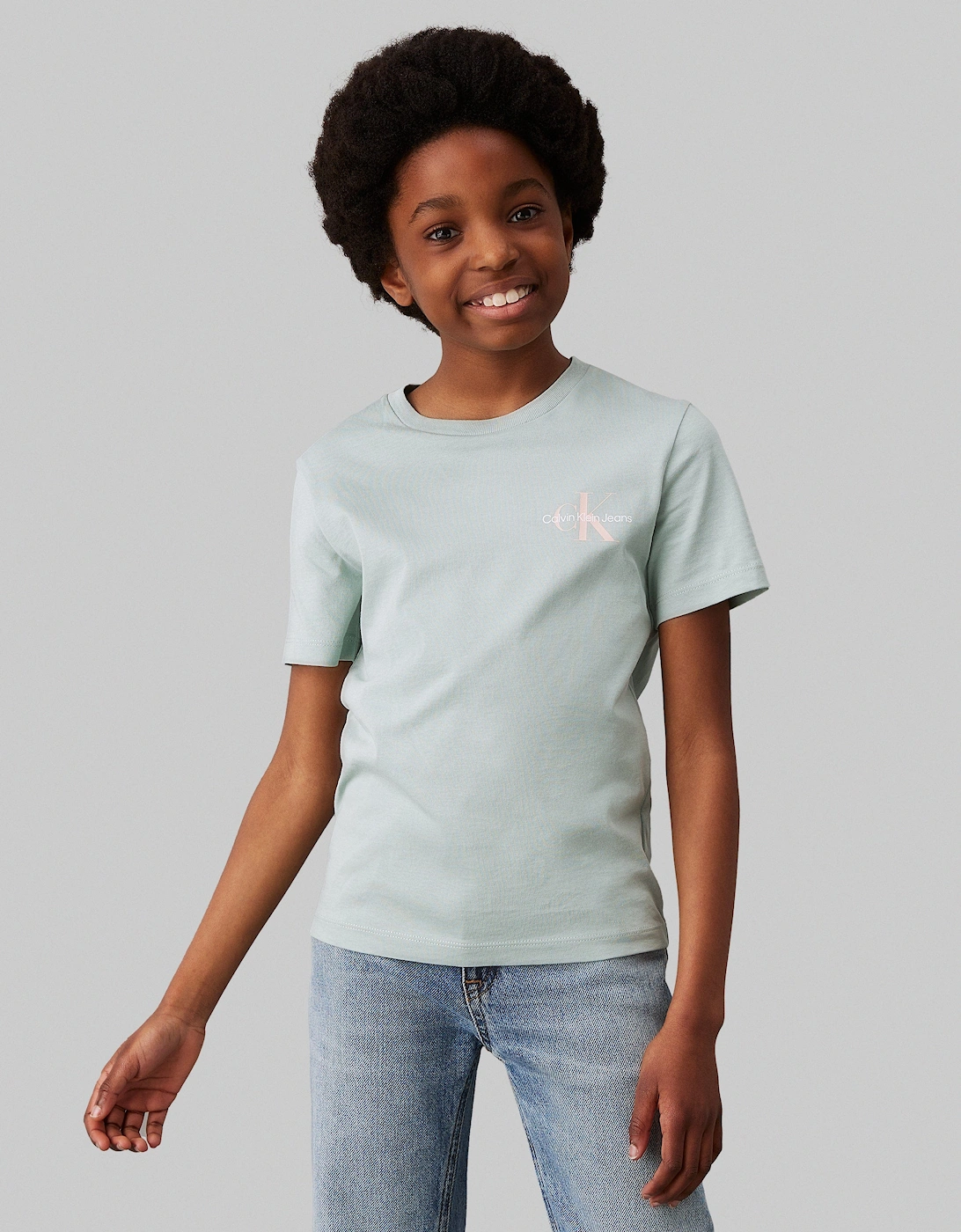 Kids Chest Monogram T-Shirt in Green, 5 of 4