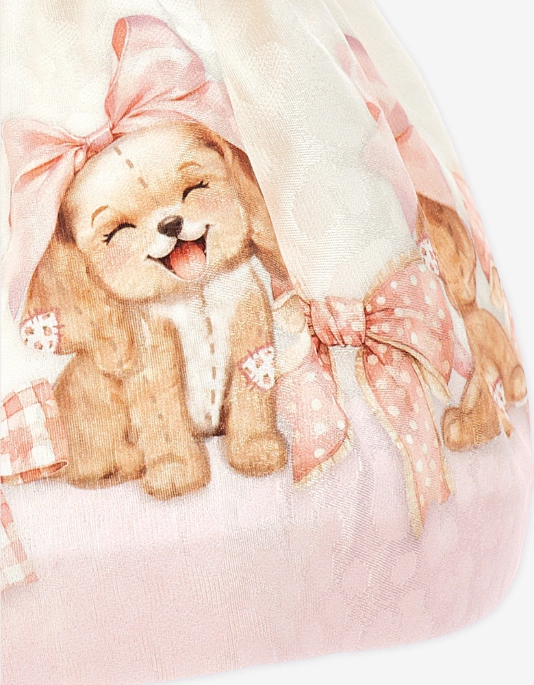 Baby Girls Quilted Puppy Skirt in Ivory