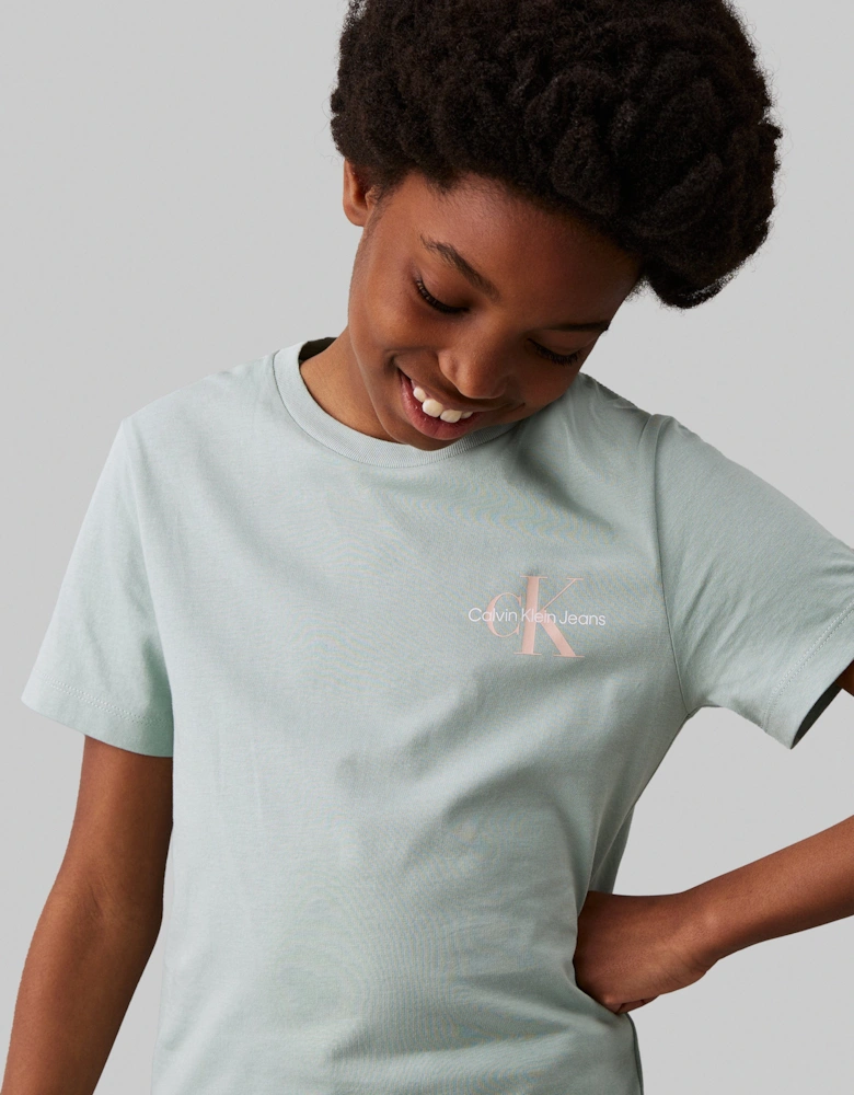 Kids Chest Monogram T-Shirt in Green