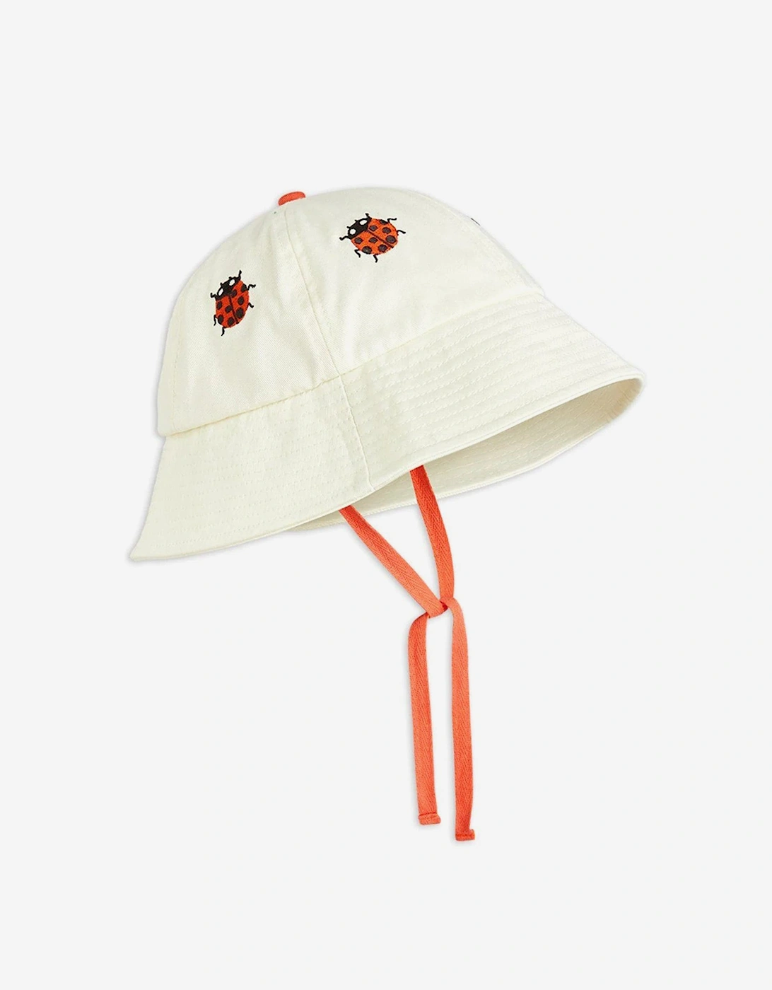 Baby Girls Ladybug Embroidered Sun Hat in Ivory, 5 of 4