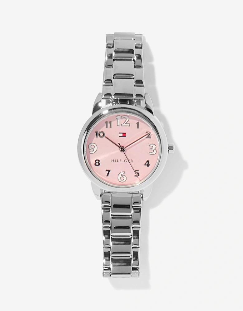 Girls Metal Strap Watch in Silver 34mm (One Size)