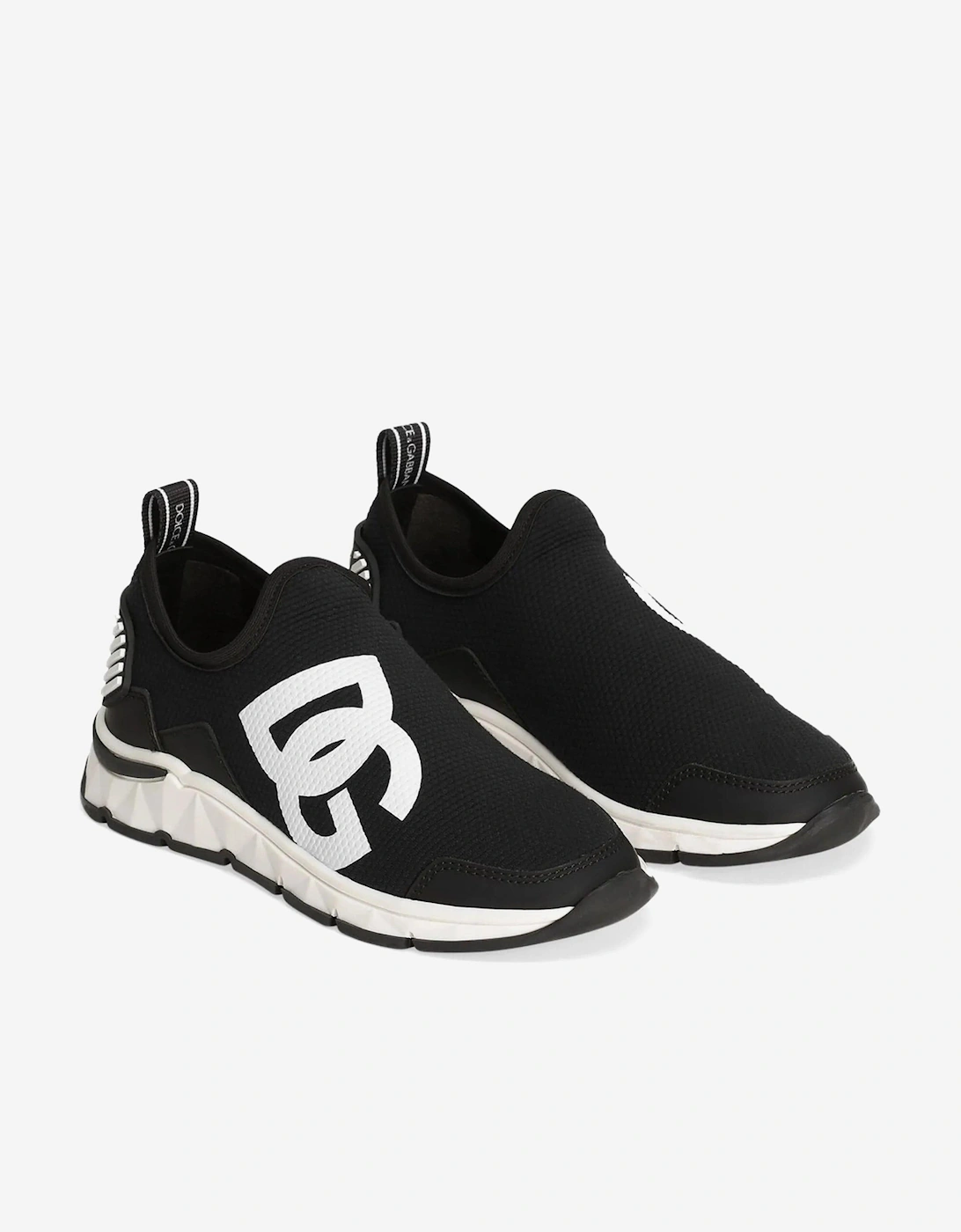 Boys DG Logo Slip On Trainers in Black