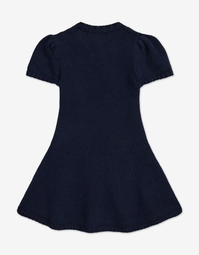 Girls Cotton Flag Dress in Navy