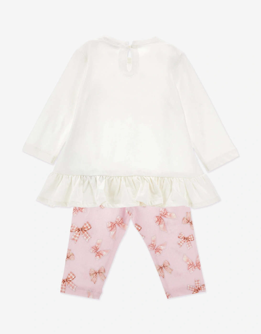 Baby Girls Bow Print Leggings Set in Pink