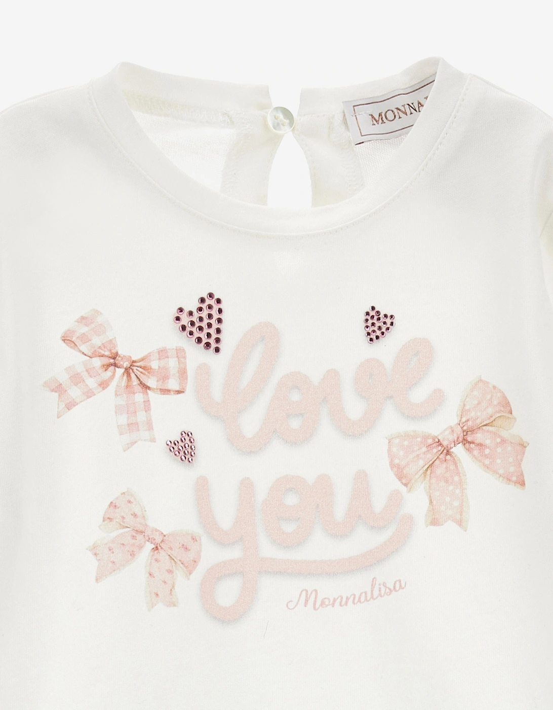 Baby Girls Bow Print Leggings Set in Pink