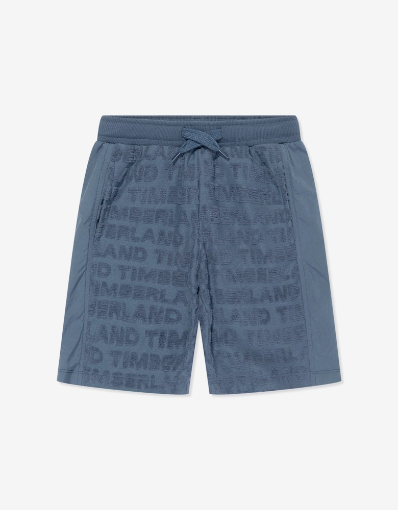 Boys Terry Towel Bermuda Shorts in Blue