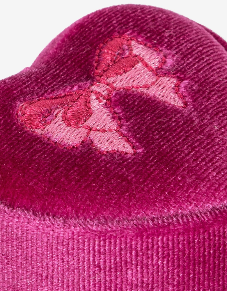 Girls Velvet Jewellery Box with Necklace in Pink (6cm)