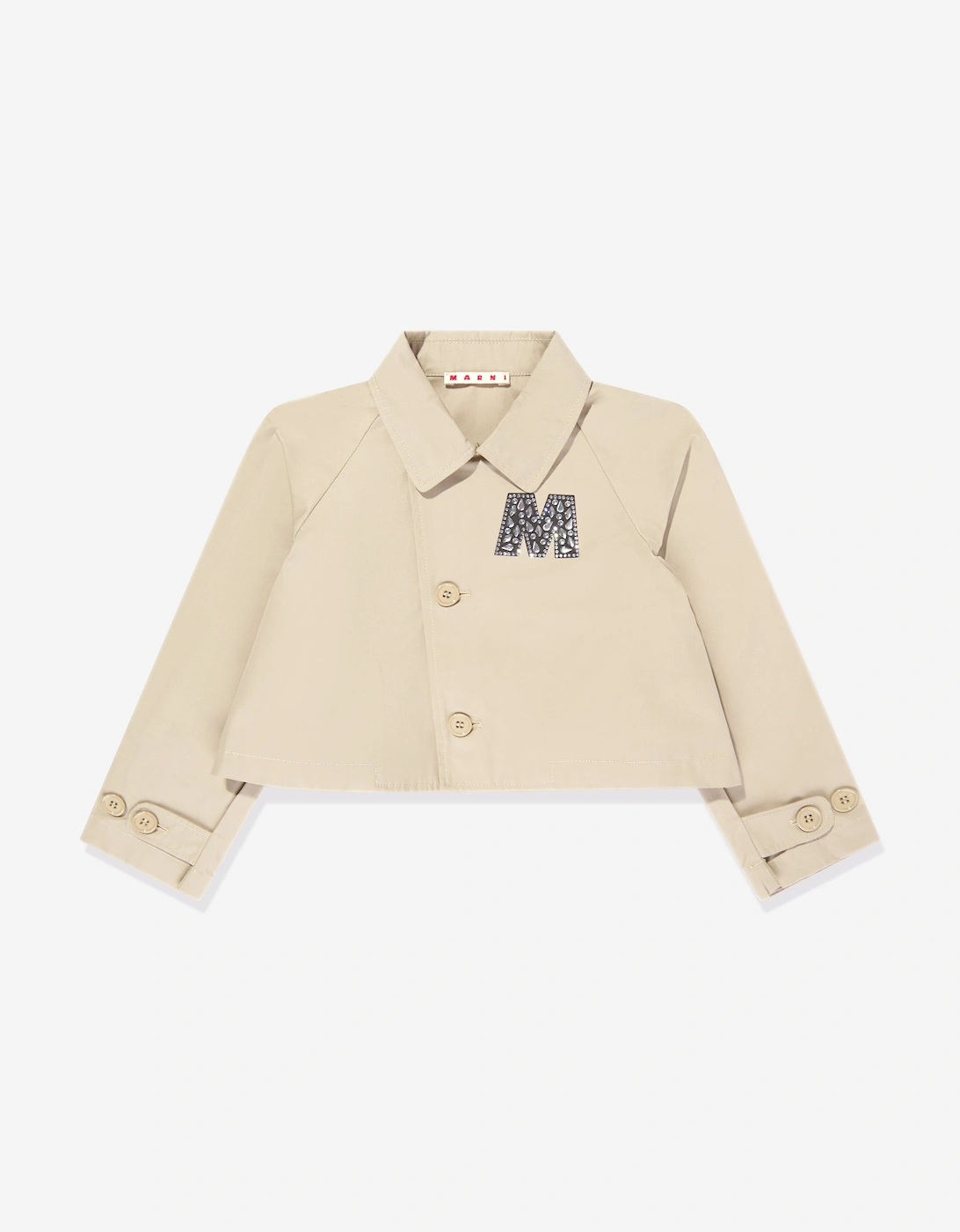 Girls Gabardine Logo Jacket in Beige, 5 of 4