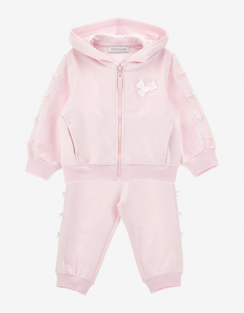 Baby Girls Bow Tracksuit in Pink