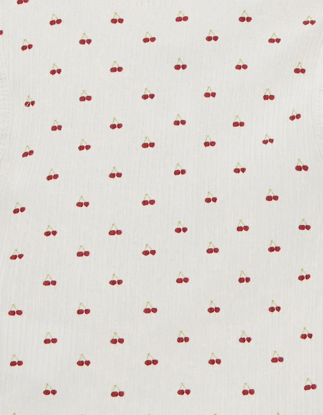 Girls Sleeveless Cherry Top in White