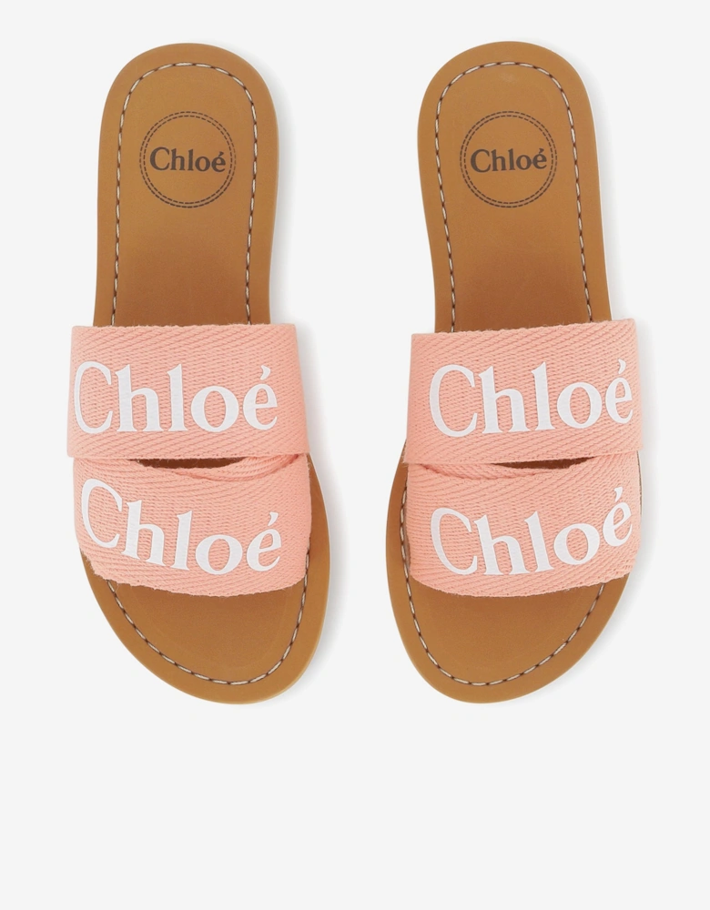 Girls Logo Sliders in Pink