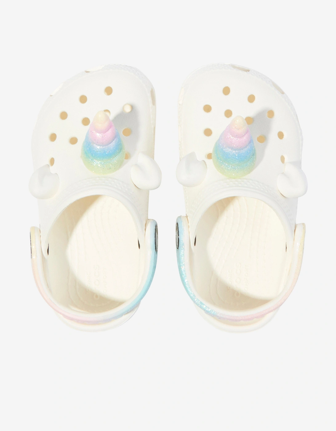 Girls Classic I Am Rainbow Unicorn Clog in White