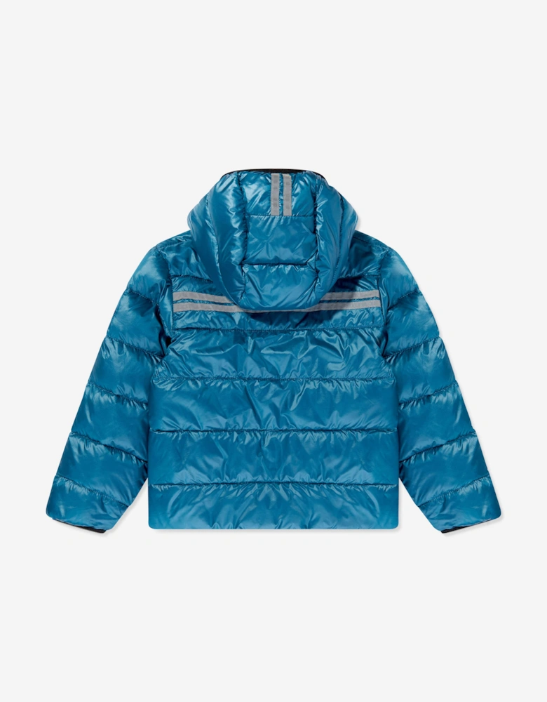 Boys Crofton Down Hooded Jacket in Blue
