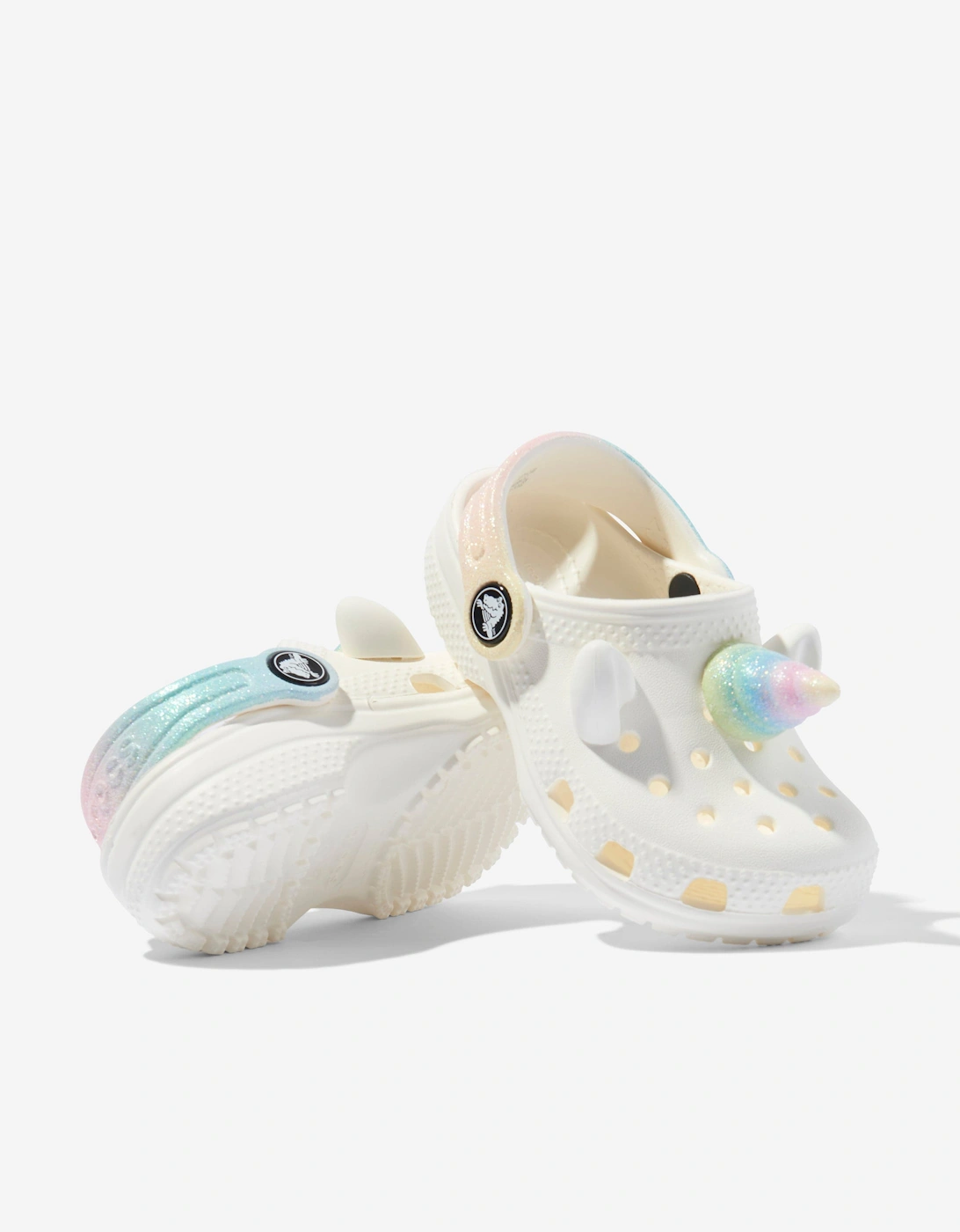 Girls Classic I Am Rainbow Unicorn Clog in White