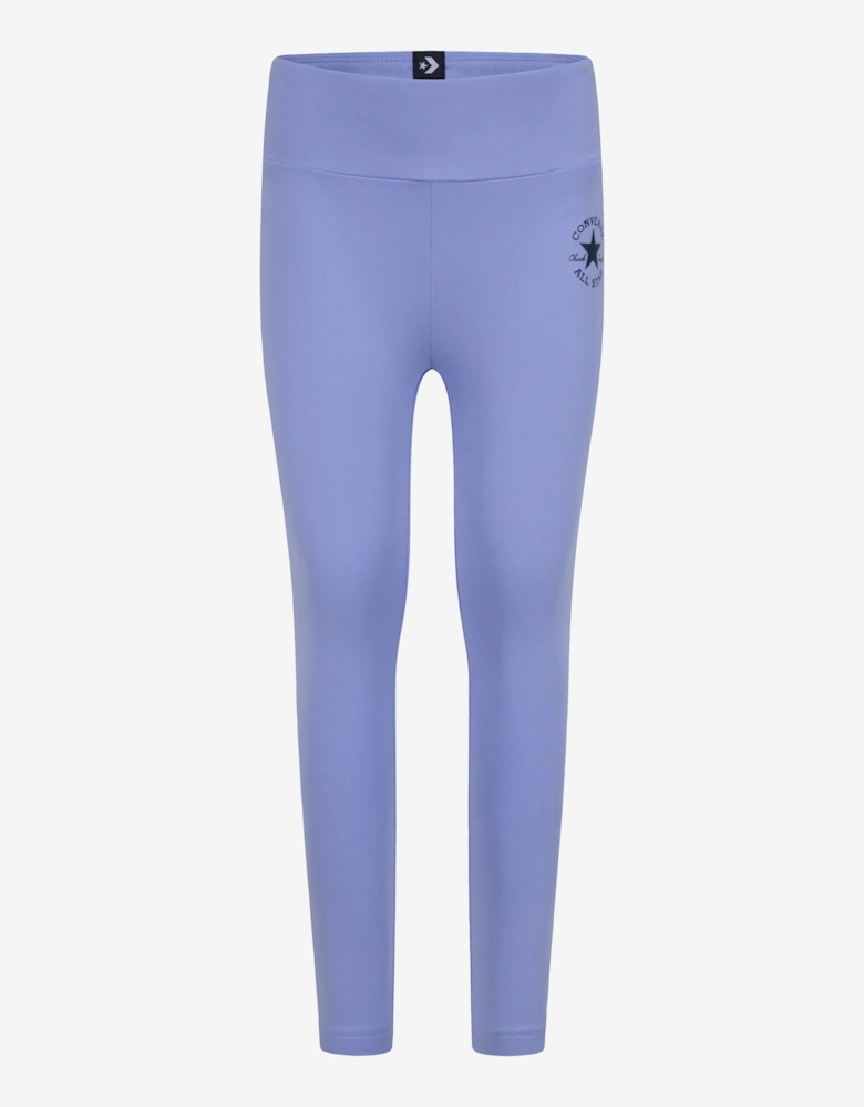 Girls Chuck Patch High Rise Leggings in Blue
